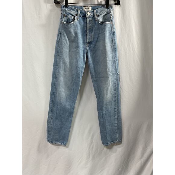 Agolde 'Lana' Blue Cotton Vintage Straight Denim Jeans Size 25 - Picture 2 of 5